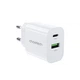 Сетевое зарядное устройство Choetech PowiX USB-A/USB-C PD 30W White (PD9009-EU-WH) - изображение 1
