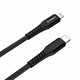 Кабель Choetech PowerSync Nylon Cable USB-C to Lightning 1m Black (XCL-1030-BK) - зображення 2