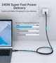 Кабель Choetech HyperLink Cable USB-C to USB-C 40Gbps 240W 8K@60Hz 2m Black (XCC-1042-GY) - зображення 4