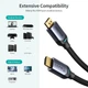 Кабель Choetech VisionLink Cable HDMI to HDMI v2.1 8K@165Hz 2m Black (XHH01-BK) - изображение 6