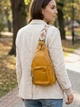 Сумка слинг через плечо женская Vintage leather-22775 Желтая - изображение 2