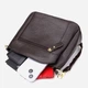 Сумка кросс боди через плечо женская из натуральная кожи Vintage leather-22979 Темно-коричневая - изображение 10