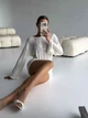 Туніка-парео ажурна вільного крою з ялинковим узором Brunette Білий One size SP-4015-WH-Y - изображение 6