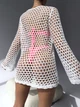 Туніка-сітка крупна в'язка з мереживним краєм Brunette Білий One size SP-4014-WH-Y - зображення 4