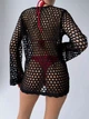 Туніка-сітка крупна в'язка з мереживним краєм Brunette Чорний One Size SP-4014-BL-Y - зображення 5