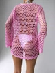 Туніка-сітка крупна в'язка з мереживним краєм Brunette Рожевий One size SP-4014-PK-Y - изображение 4