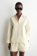 Жіноча сорочка COS Pleated Striped Cotton Shirt Yellow / Striped 38 (1338676001) - зображення 1