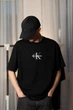 Мужская футболка Calvin Klein Relaxed Micro Monologo Crewnek Tee 4RF004G-001 XL черная (13240005) - изображение 1