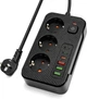 Мережевий фільтр Ultra 3 розетки, 3 USB-А, 3 USB-C 2 м Black (LS333-2) - зображення 8