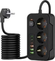 Мережевий фільтр Ultra 3 розетки, 3 USB-А, 3 USB-C 2 м Black (LS333-2) - зображення 10