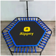 Фитнес батут 130 см с ручкой для дома Rippey черный и синий - изображение 6
