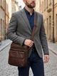 Сумка планшет через плечо мужская из натуральная кожи Vintage leather-23024 Коричневая - изображение 2