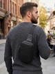 Сумка слинг через плечо мужская из натуральная кожи Vintage leather-22955 Черная - изображение 2