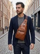 Сумка слинг через плечо мужская из натуральная кожи Vintage leather-23049 Рыжяя - изображение 2