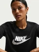 Футболка бавовняна жіноча Nike W Nsw Club Ss Tee DX7906-010 XS Чорна з принтом (0196154000413) - зображення 4