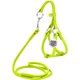 Круглая кожаная шлея WAUDOG Glamour N1 с поводком для кошек и мелких собак 105 см 6 мм Салатовый (34015) - изображение 1