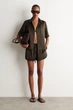 Жіноча сорочка COS Contrast-Piped Satin Shirt Brown 36 (1342037003) - зображення 2