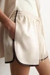 Жіночі шорти COS Contrast-Piped Satin Track Shorts Ivory / Burgundy 38 (1329741001) - зображення 3