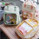Рюкзак SHUKIKU Small Biscuit для родителей и детей, новый стильный рюкзак для перекусов, легкий дорожный рюкзак, в стиле аниме, персиковый цвет. - изображение 7