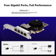 TP-LINK Четырехпортовая гигабитная сетевая карта PCI-E, внутренняя проводная сетевая карта для настольного компьютера, независимая сетевая карта для сервера, гигабитная сетевая карта Ethernet с портом расширения RJ45 NG324 - изображение 5