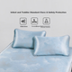 Комплект из трех предметов: коврик Luolai Home Textiles Yueying класса А из высококачественного углеродного волокна, моющийся, с рисунком «ледяной шелк», простынь, синий, 180*200*30 см. - изображение 6