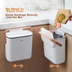 Ведро для мусора Ecoco E23115 настенное подвесное 7 л с крышкой, для кухни, ванной и гостиной, серое - изображение 11