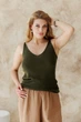 Женская вязаная майка ART KNIT оливка, M 045635 - изображение 4