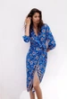Сукня міді на запах з квітковим принтом та орнаментом синя Zara розмір XL - изображение 1
