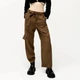 Штани-карго з поясом із завʼязками коричневі Zara розмір XS - изображение 3