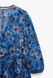 Сукня міді на запах з квітковим принтом та орнаментом синя Zara розмір XL - изображение 13