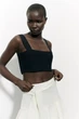 Спідниця-шорти з поясом та широким воланом по нижньому краю біла Zara розмір М - изображение 3