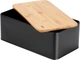 Chlebak Vilde Metalowy z deską bambusową Czarny 33 x 18 x 13 cm (5900670112544) - obraz 2
