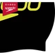 Плавательная шапочка Speedo, модная, с цветным логотипом, силиконовая, удобная, водонепроницаемая, для защиты волос, черно-желтая. - изображение 2