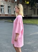 Женское летнее платье футболка свободного кроя, розовое, one size - изображение 2