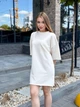 Женское летнее платье футболка свободного кроя, молочное, one size - изображение 3