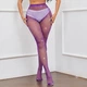 Колготки в сеточку с камушками фиолетовые One Size - изображение 1