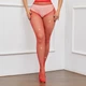 Колготки зі стразами в сіточку червоні One Size - зображення 1