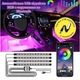 Автомобильная подсветка Bluetooth RGB в салон автомобиля от USB с микрофоном для ковриков, светомузыка управление с телефона и гибкая USB подсветка в подарок - изображение 1