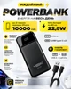 Повербанк 10000 mAh 22.5W powerbank Yoki MaxCap с LED-дисплеем и быстрой зарядкой PD/QC с кабелем Type-C портативная батарея павербанк для телефона apple айфона iphone самсунг samsung роутера планшета универсальный портативный пауэрбанк + кабель лайтнинг - изображение 1