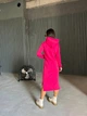 Свободное спортивное женское платье худи с капюшоном на флисе 48-50, Малиновый - изображение 2