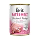 Корм влажный Brit Care Pate and Meat для щенков с курицей и индейкой 400 г - изображение 1