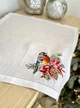 Салфетка квадратная с вышивкой 40x40 см 100% лен белая Новогодний декор - изображение 5