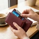 Шкіряний жіночий гаманець у три додавання ST Leather 22489 Бордовий - изображение 6