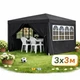 Садовый павильон Gordon 3×3×2,5 м с 4 стенками, окнами, входом на молнии и UV 50+, графитовый - изображение 4