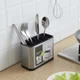Кухонный органайзер Stainless Steel 4 секции для ложек вилок ножей сушилка компактная кухня - изображение 2
