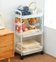 Пластиковая этажерка Kitchen Storage Rack на колесах 3 яруса для хранения в кухне ванной и офисе 41×25×72 см - изображение 2