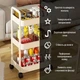 Пластиковая этажерка Kitchen Storage Rack на колесах 3 яруса для хранения в кухне ванной и офисе 41×25×72 см - изображение 8