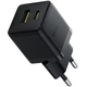 Мережевий зарядний пристрій Baseus Palm C+U 30W USB Type-A Type-C чорний - зображення 3