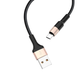 Кабель Hoco X26 Type-C 1 м 9V 2A черный с золотым для быстрой зарядки и передачи данных - изображение 1