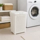 Кошик для білизни з кришкою, з ручками, пластиковий 54 л, Білий (121-WHITE) - зображення 2
